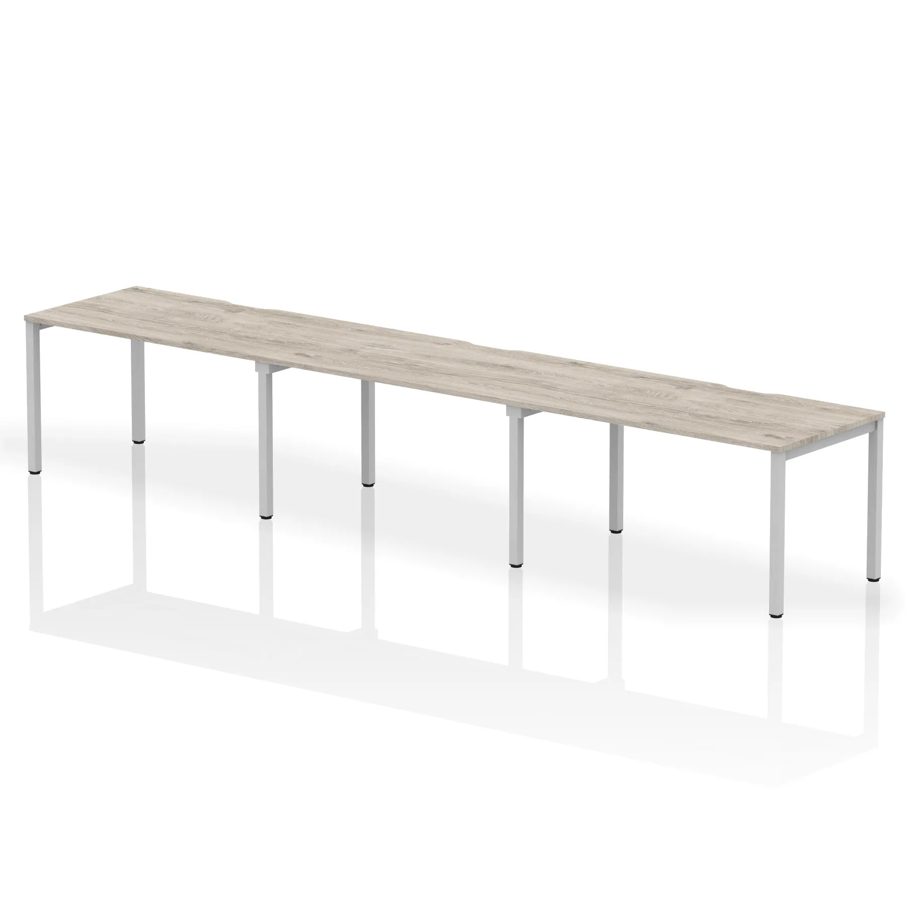 Evolve Plus 3-Person Single Row Desk - Rectangular MFC Top, Box Frame Legs, Self-Assembly, 5-Year Guarantee - 3600/4200/4800x800mm