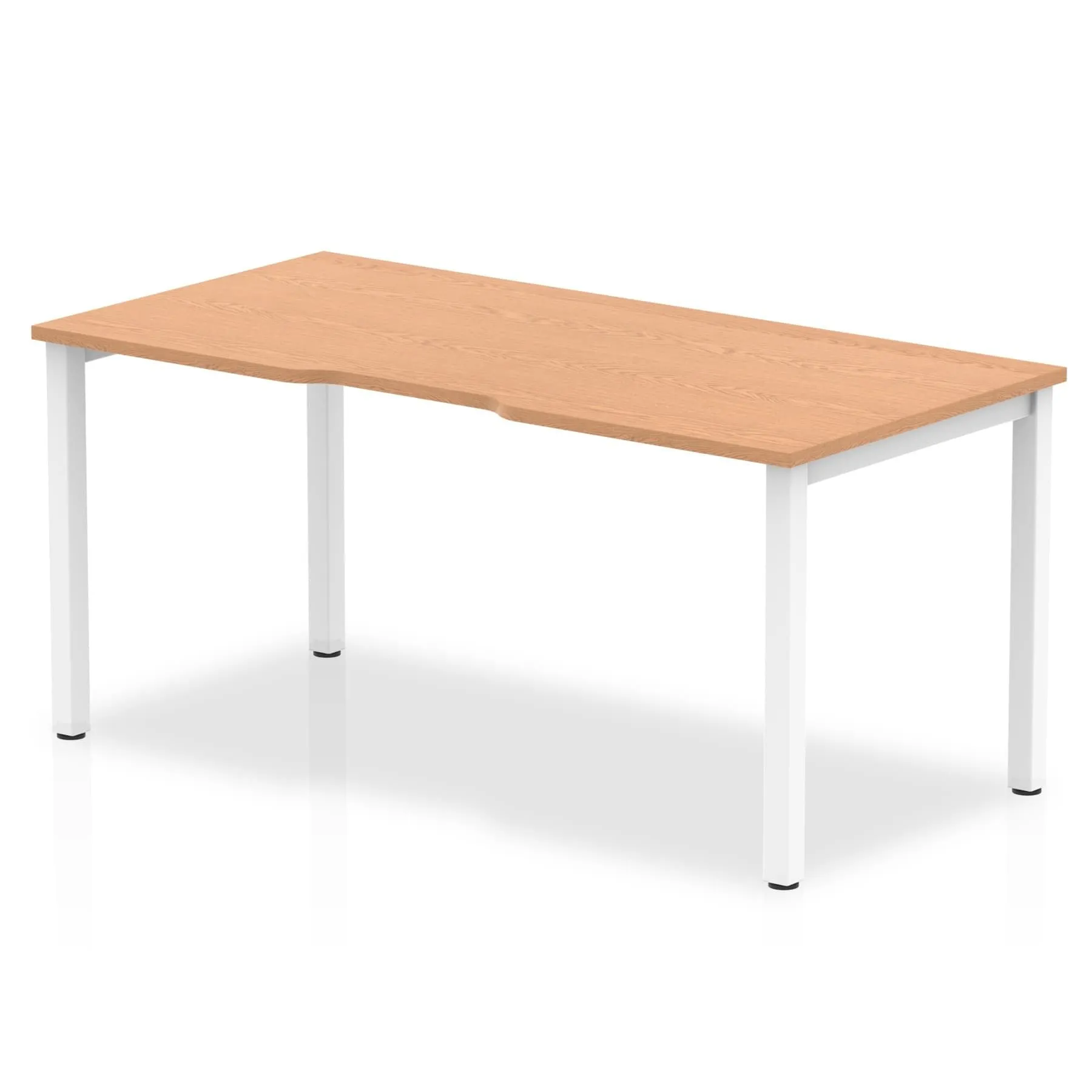 Evolve Plus Single Starter Desk - Rectangular MFC, Self-Assembly, 5-Year Guarantee, 1200-1600mm Width, Silver/White Box Frame