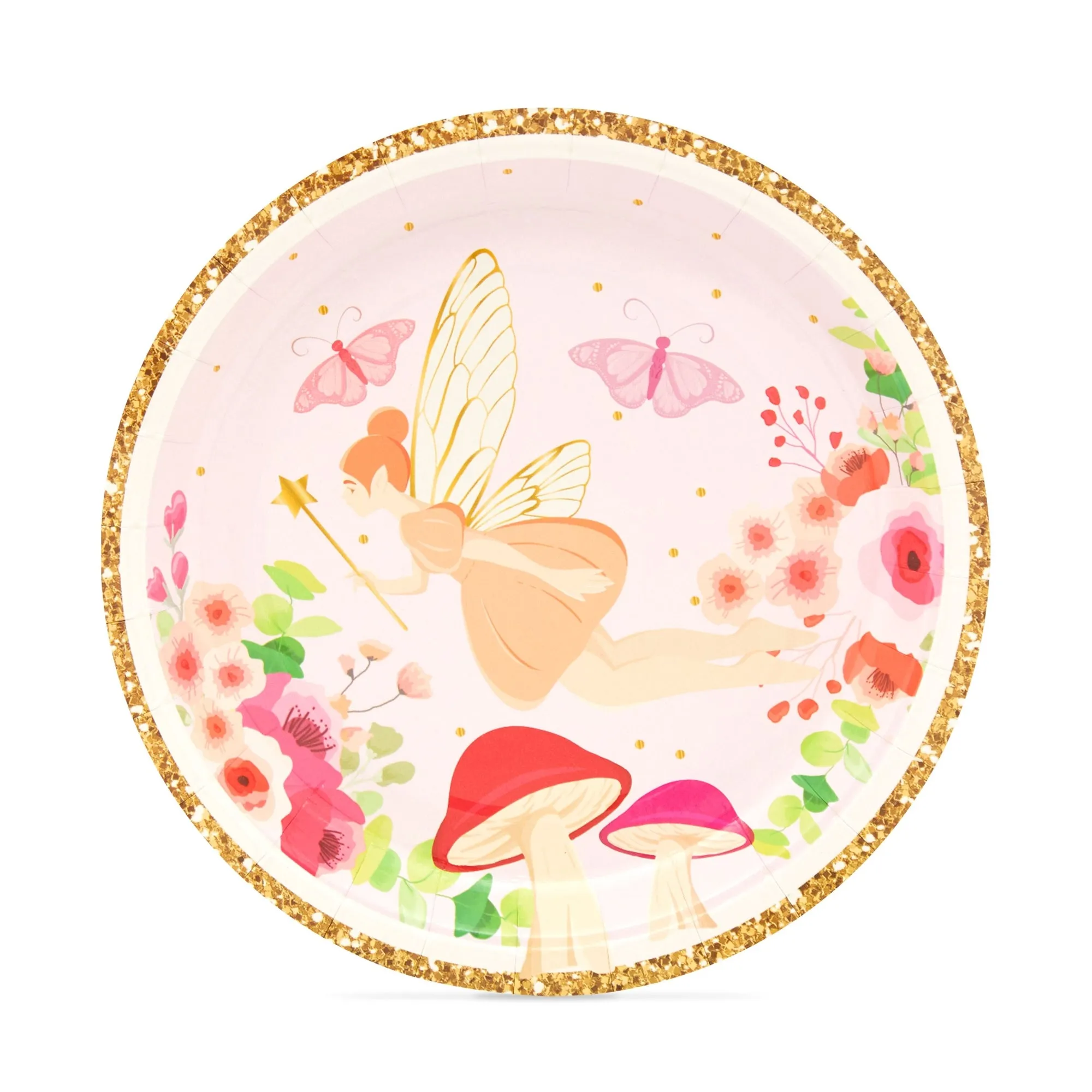 Fairy Tea Party Paper Plates for Girls Floral Birthday Supplies (7 In, 48 Pack)