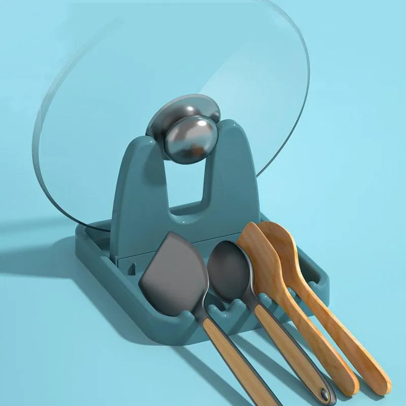 Foldable Pot Lid Rack Spatula Holder