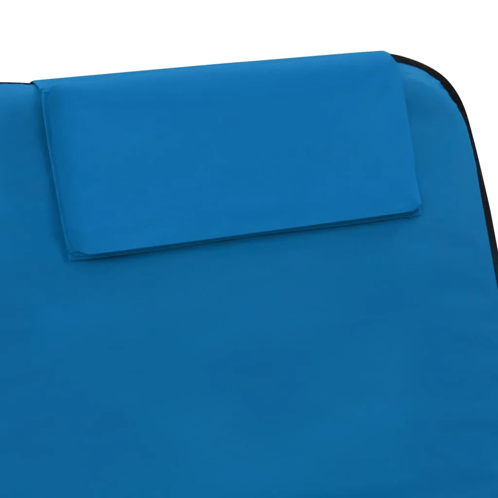 Folding Beach Mats 2 pcs Steel and Fabric Blue