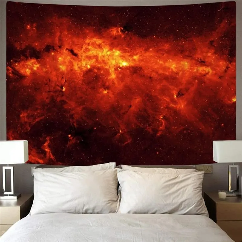 Galaxy Tapestry Space Home Tapestrys Universe Tapestries Flame Wall Tapestry Red Tenture Mandala