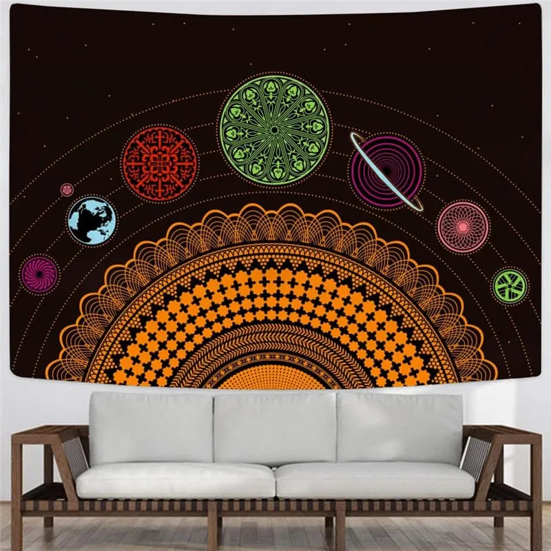 Galaxy Tapiz Space Wall Tapestry Universe Tapestries Colorful Tenture Mandala Art Rug Wall