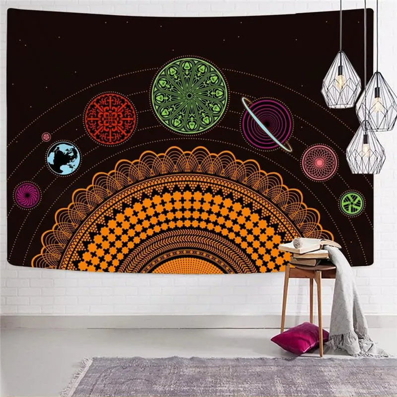 Galaxy Tapiz Space Wall Tapestry Universe Tapestries Colorful Tenture Mandala Art Rug Wall