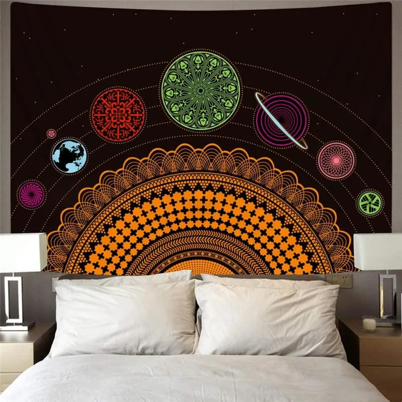 Galaxy Tapiz Space Wall Tapestry Universe Tapestries Colorful Tenture Mandala Art Rug Wall