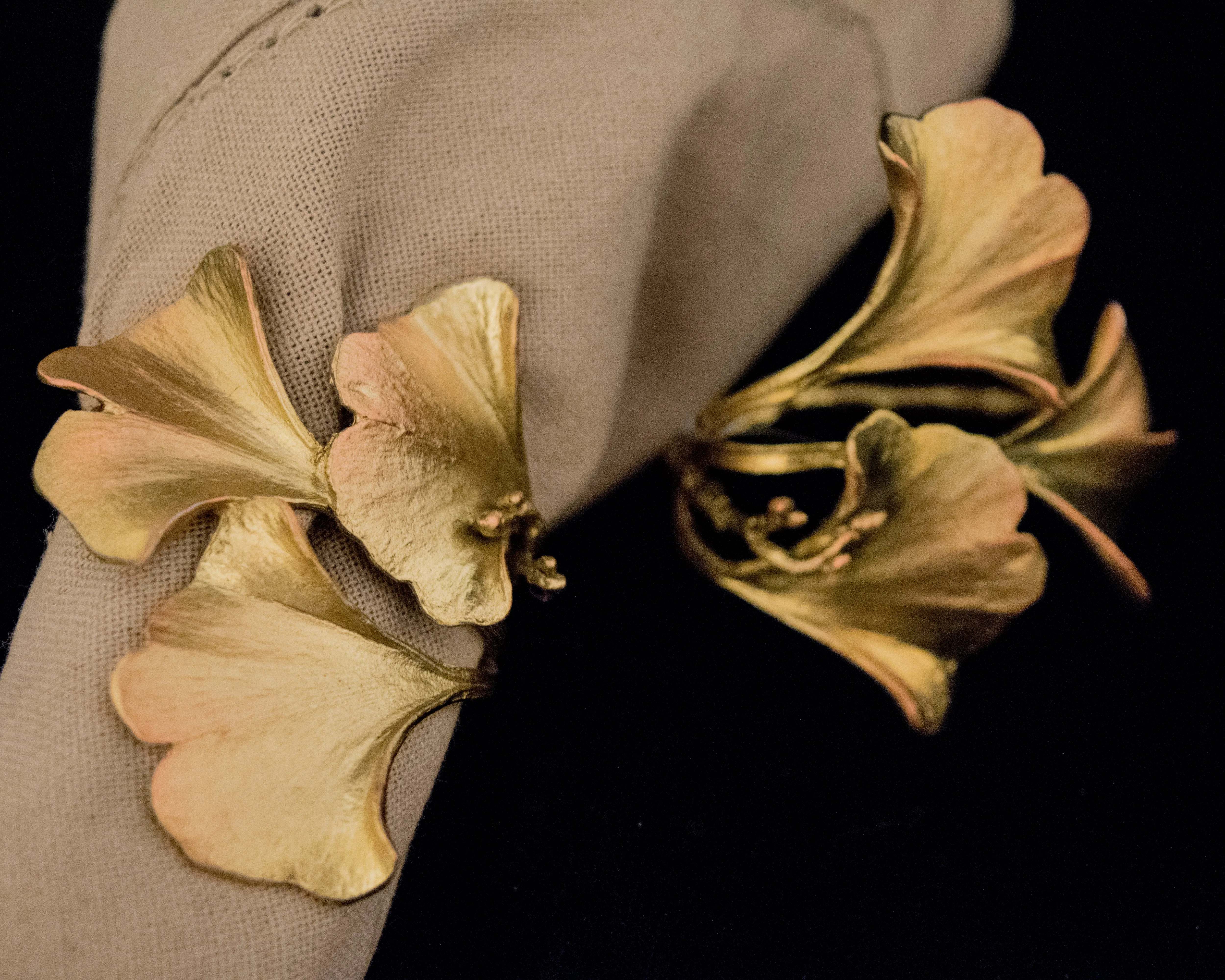 Ginkgo Napkin Rings - Bronze