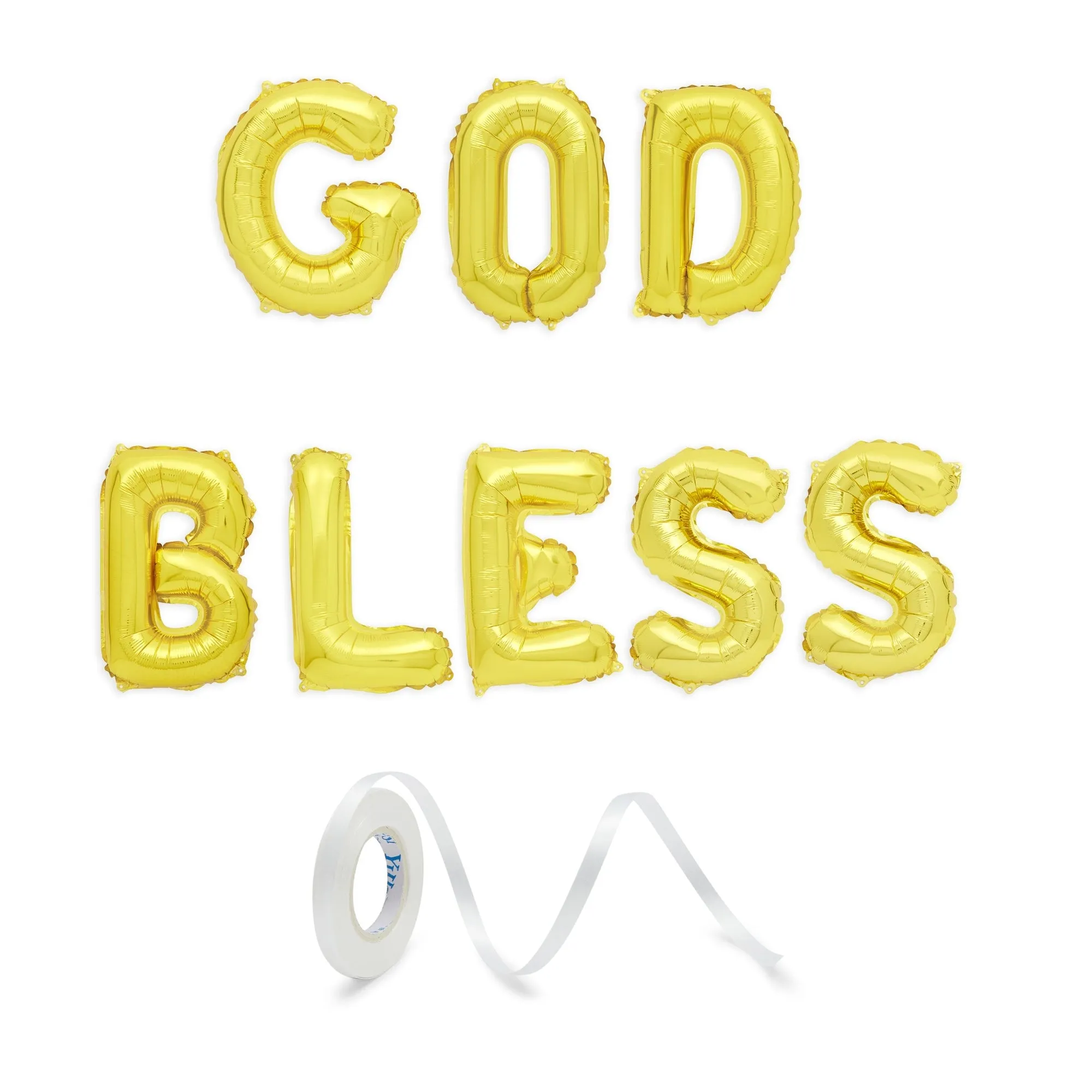 God Bless Banner Balloons for Boys Baptism Decorations, First Communion (12-16 In, 58 Piece Set)