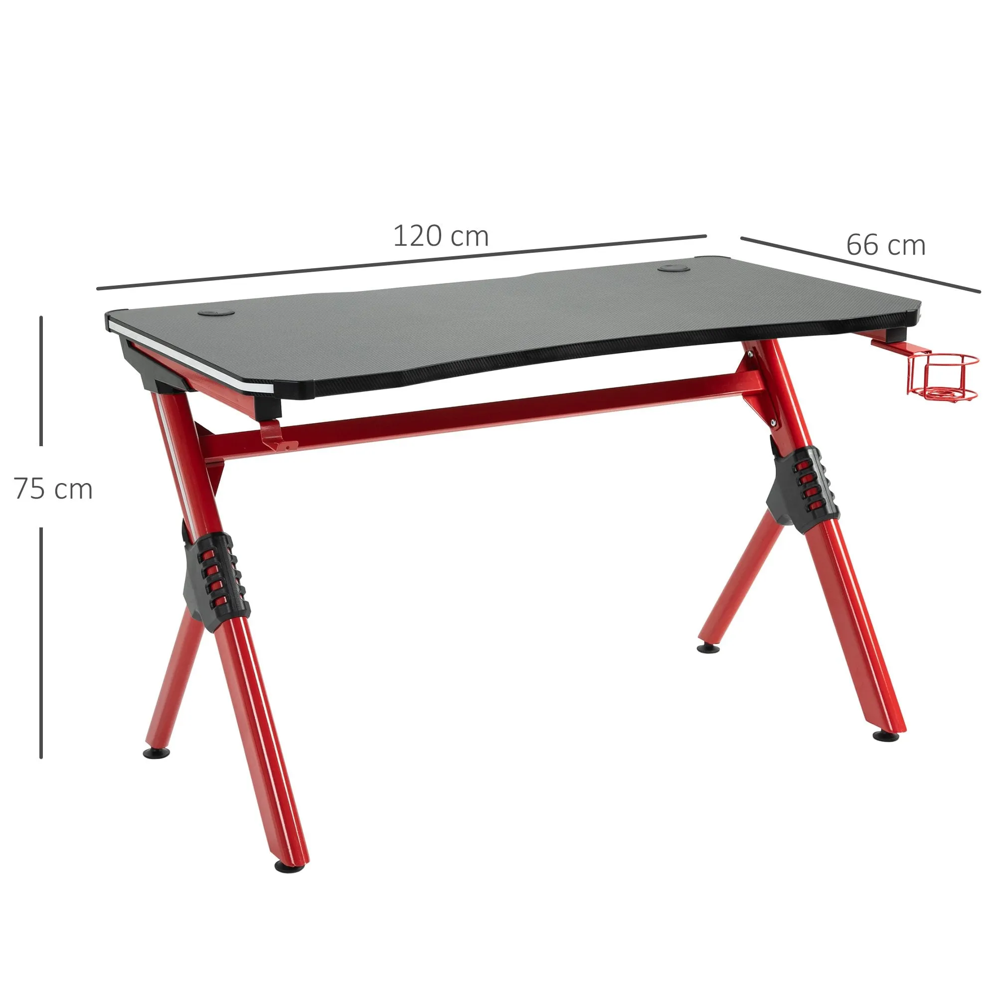 HOMCOM Gaming & Computer Desk - Black & Red