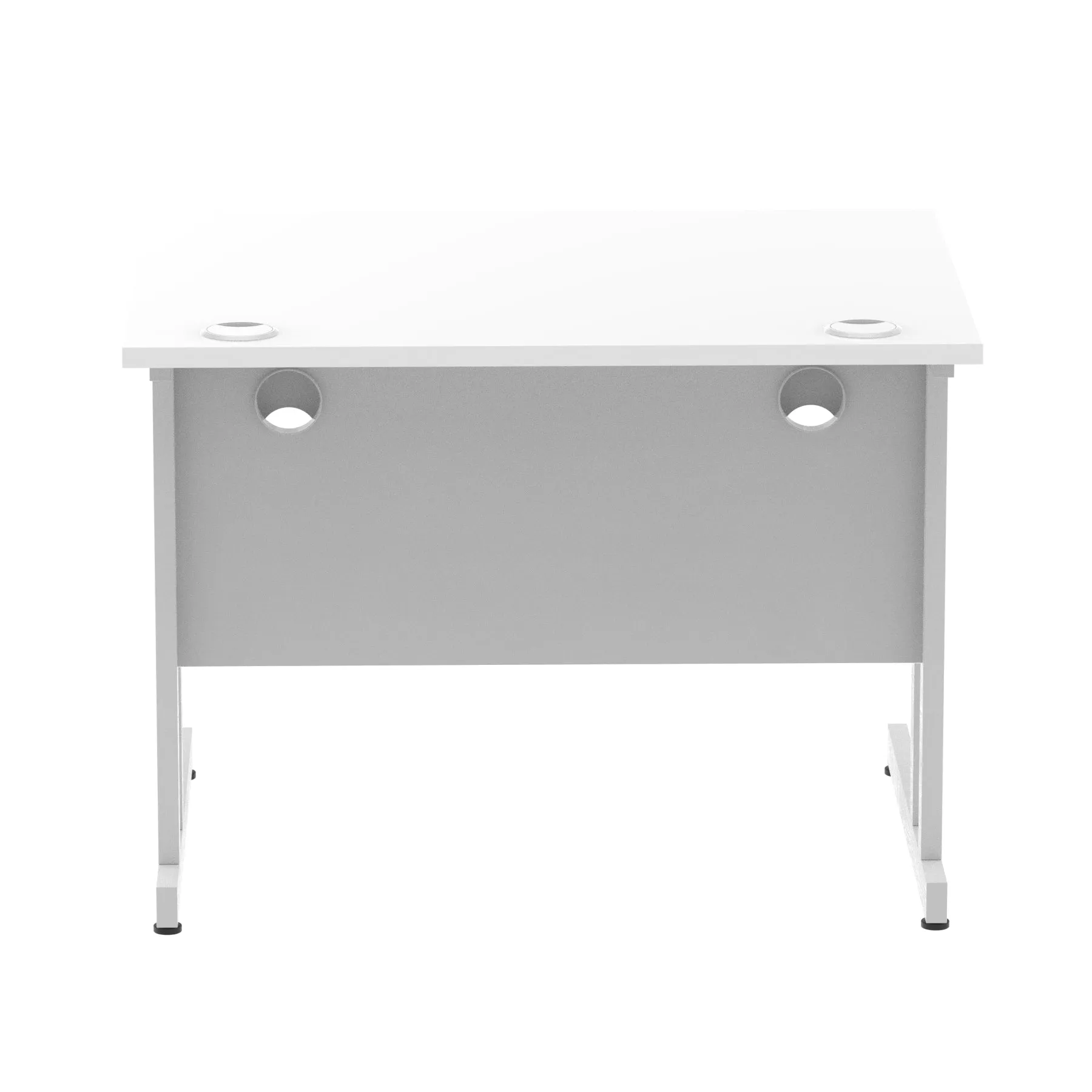 Impulse 1000mm Straight Desk Cantilever Leg - Rectangular MFC, Self-Assembly, 5-Year Guarantee, Silver/Black/White Frame, 1000x800 Top Size