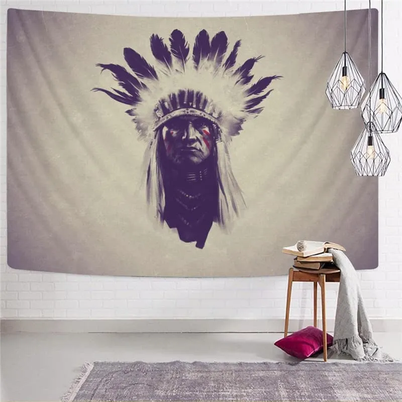 Indios Tapestry Feather Tapestries Graffiti Wall Tapestry Decor Boho decor