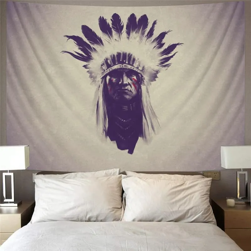 Indios Tapestry Feather Tapestries Graffiti Wall Tapestry Decor Boho decor