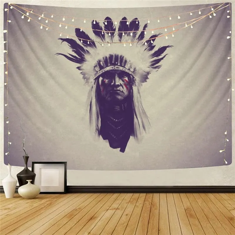 Indios Tapestry Feather Tapestries Graffiti Wall Tapestry Decor Boho decor