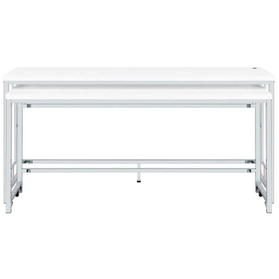 Jackson 5-piece Multipurpose Counter Height Table Set White and Chrome