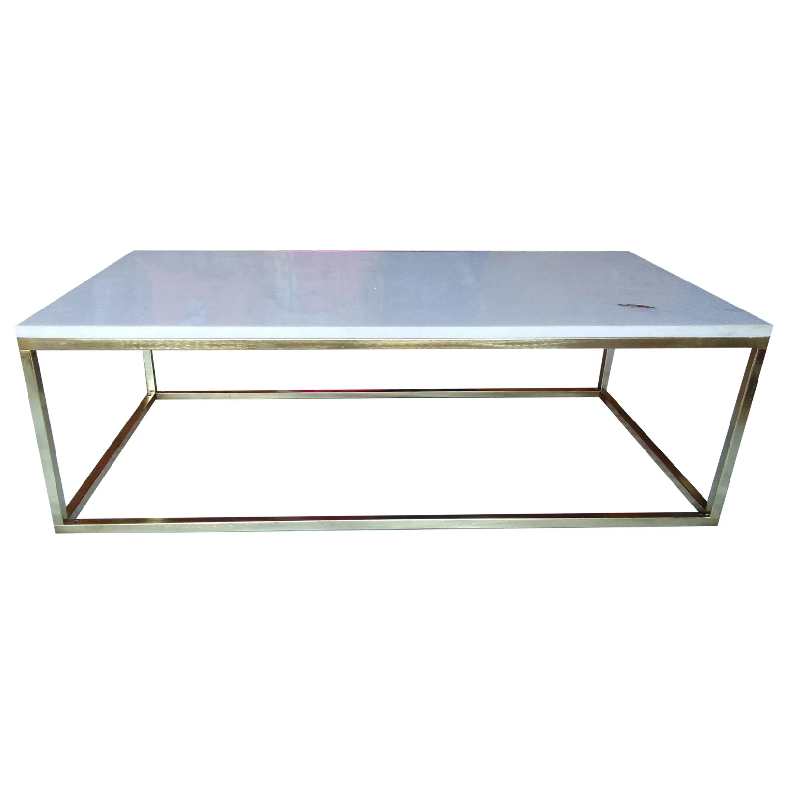 Jal Marble Top Gold Legs Large Coffee Table