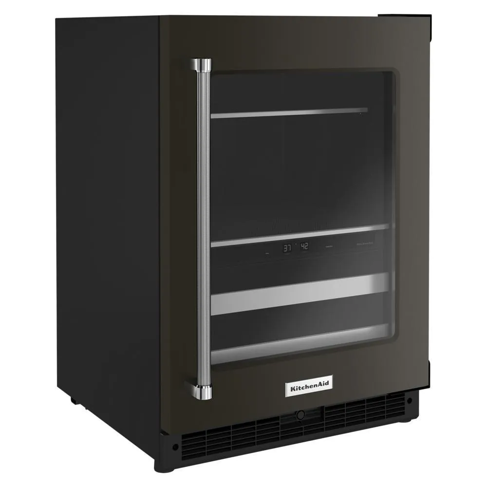 Kitchenaid KUBR314KBS 24" Beverage Center with Glass Door and Metal-Front Racks