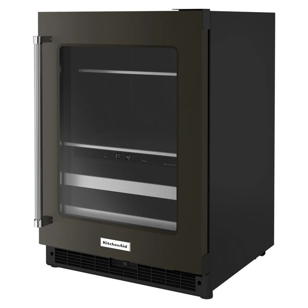 Kitchenaid KUBR314KBS 24" Beverage Center with Glass Door and Metal-Front Racks