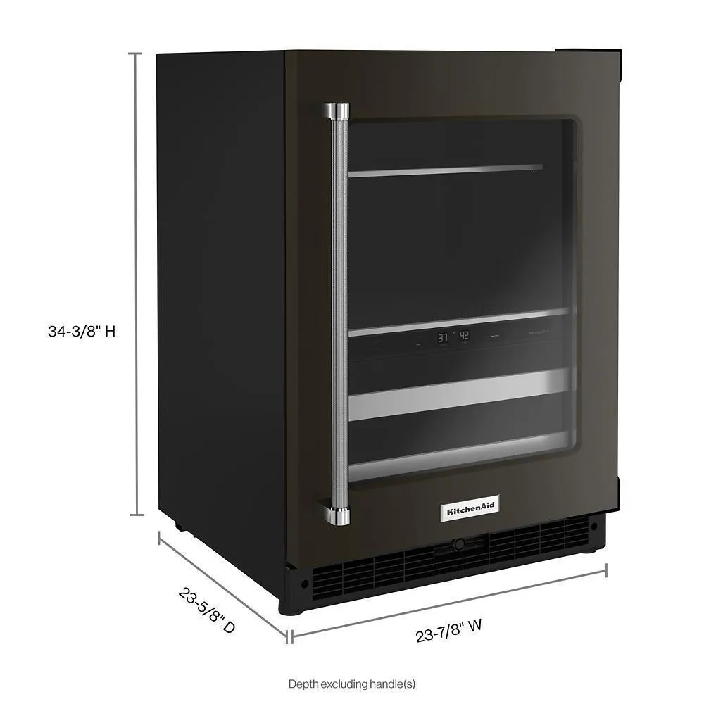 Kitchenaid KUBR314KBS 24" Beverage Center with Glass Door and Metal-Front Racks