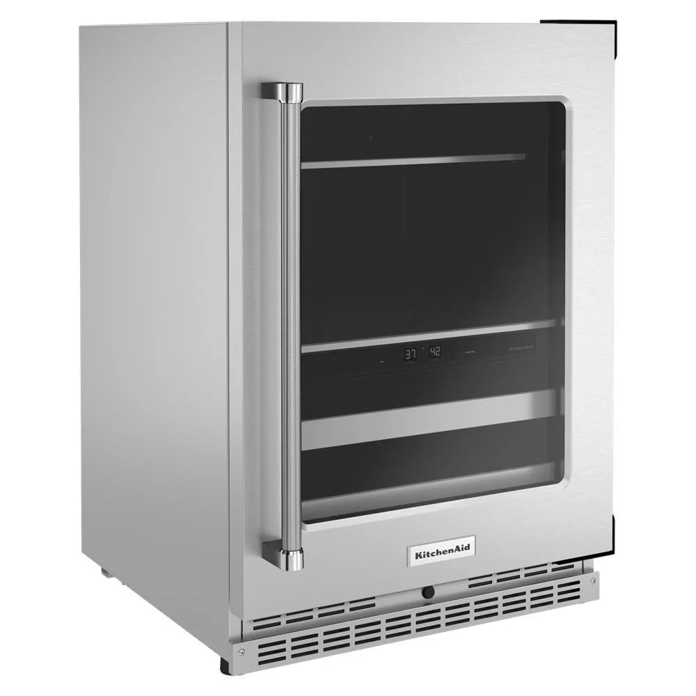 Kitchenaid KUBR314KSS 24" Beverage Center with Glass Door and Metal-Front Racks