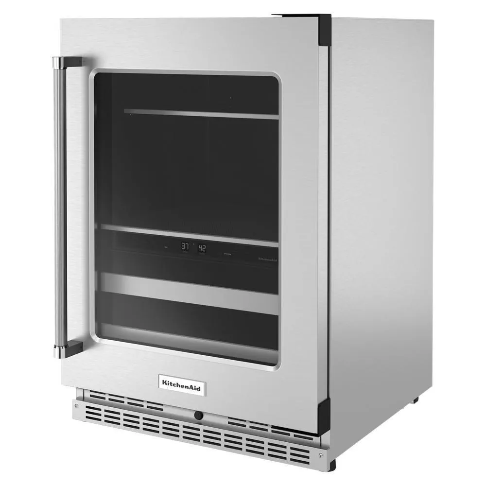 Kitchenaid KUBR314KSS 24" Beverage Center with Glass Door and Metal-Front Racks