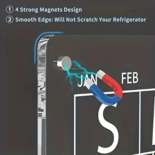 Magnetic Schedule Planner For Fridge (Permanently Reusable)