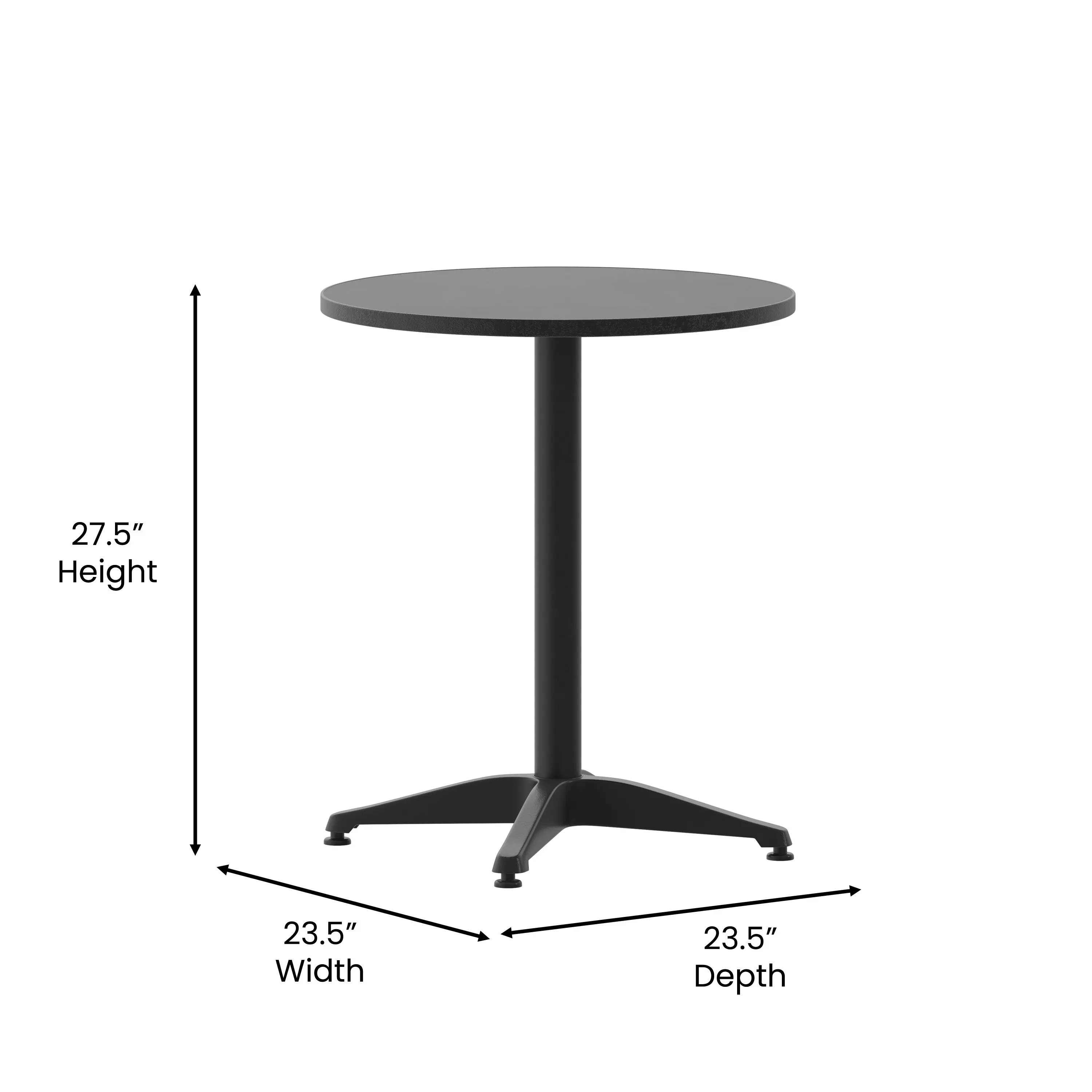 Mellie 23.5'' Round Aluminum Indoor-Outdoor Table with Base