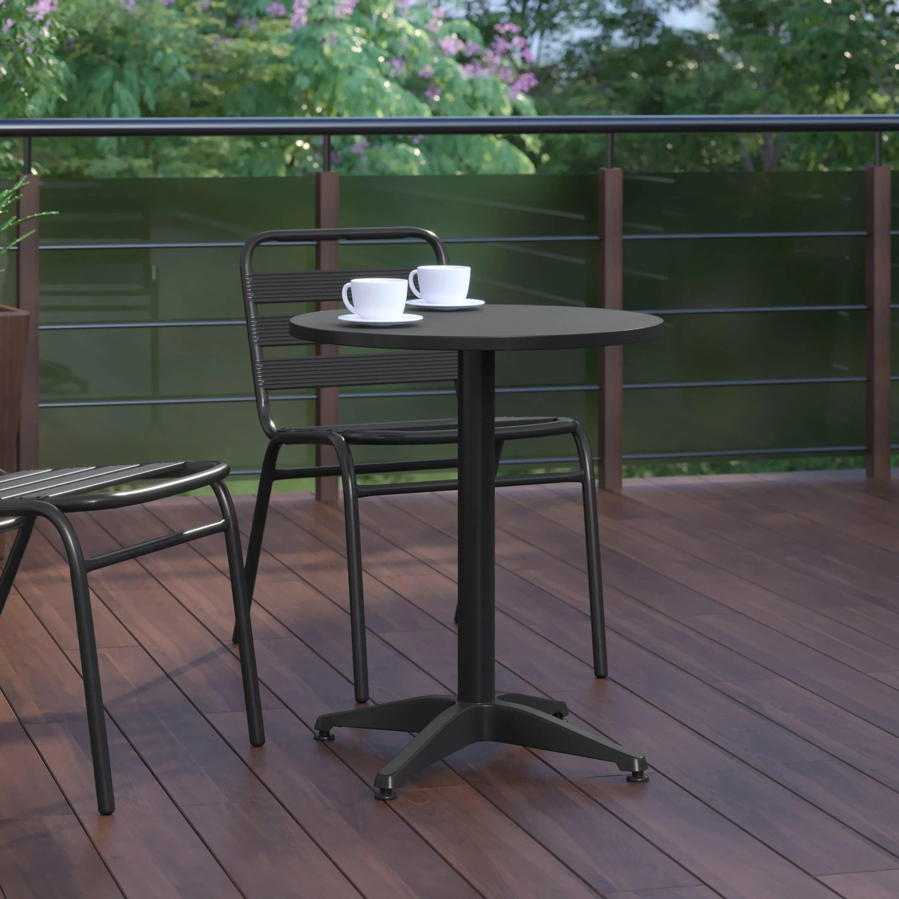 Mellie 23.5'' Round Aluminum Indoor-Outdoor Table with Base