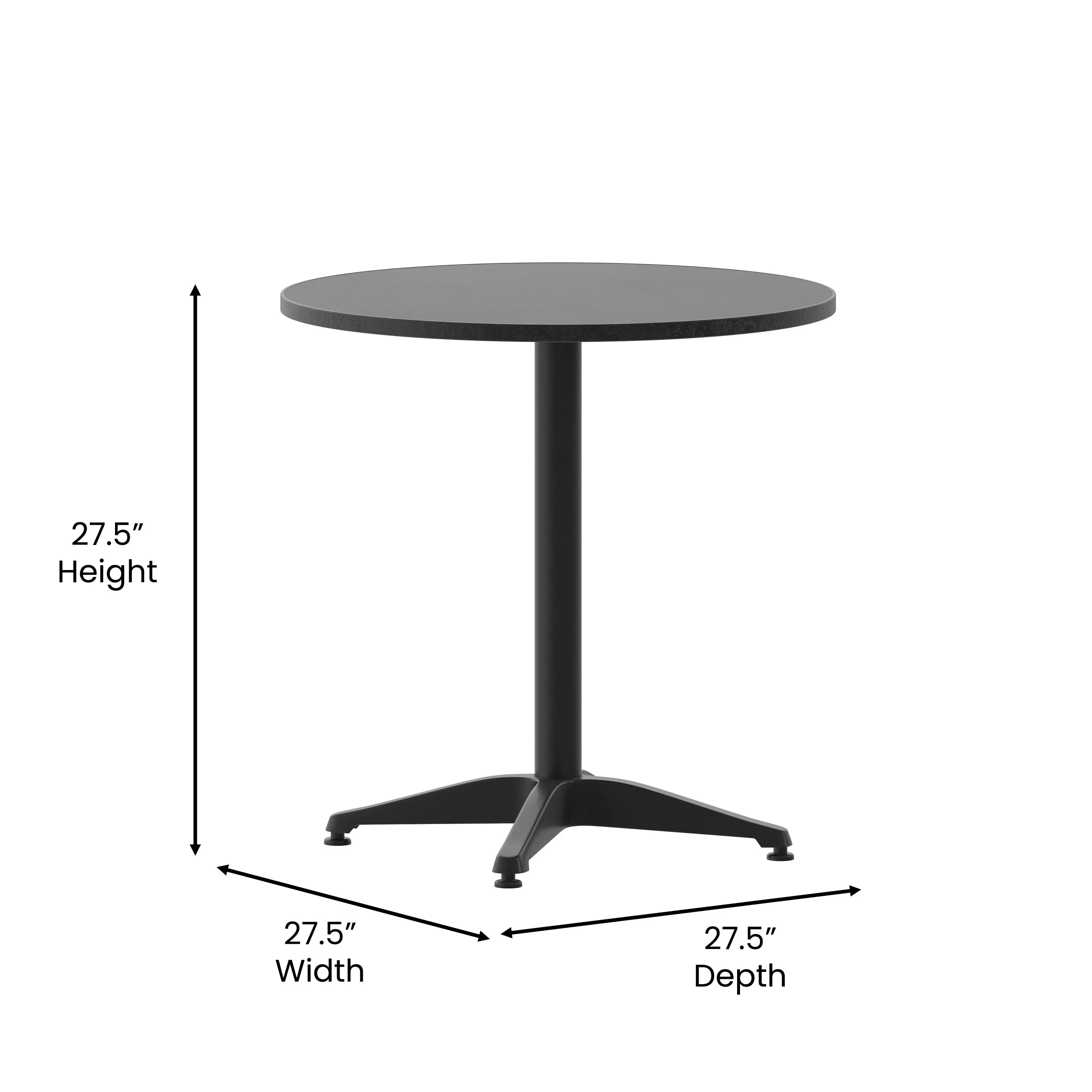 Mellie 27.5'' Round Aluminum Indoor-Outdoor Table with Base