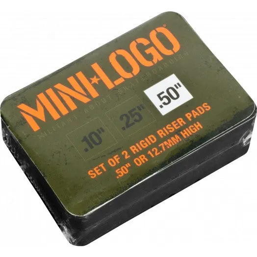 Mini Logo Rigid Riser Pads 1/2" - Black (Set of 2)