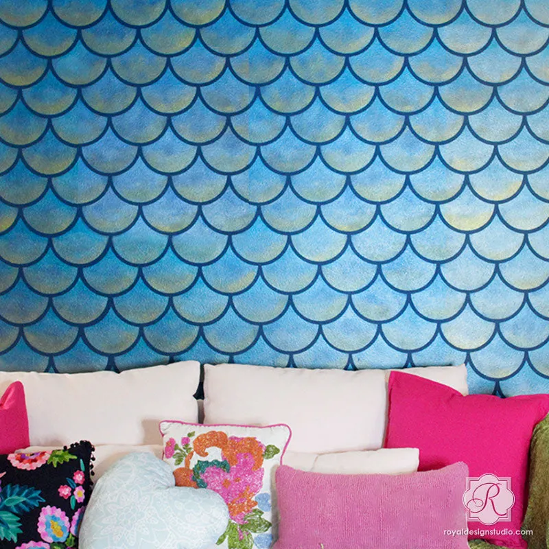 Moroccan Scallops Wall Stencil