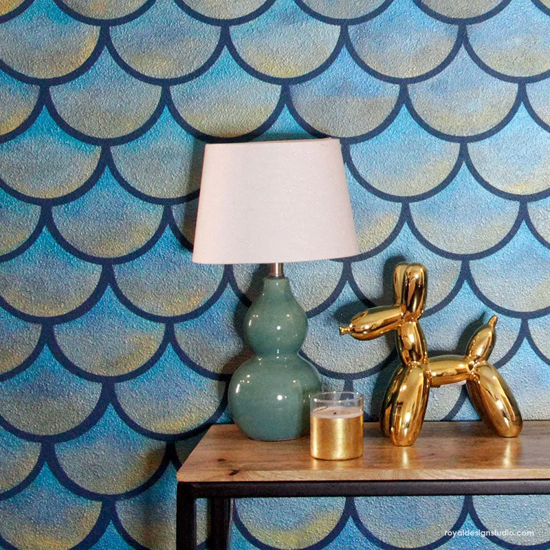 Moroccan Scallops Wall Stencil