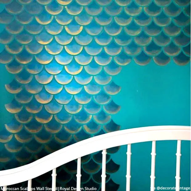 Moroccan Scallops Wall Stencil