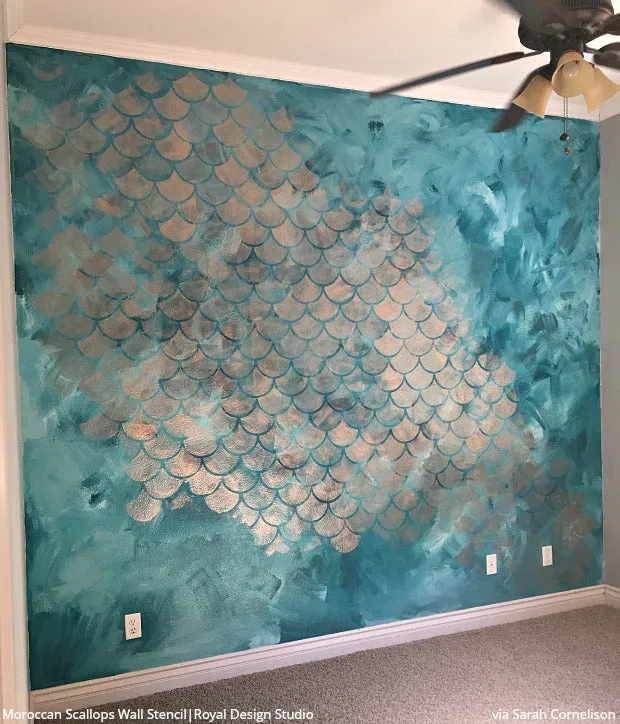 Moroccan Scallops Wall Stencil