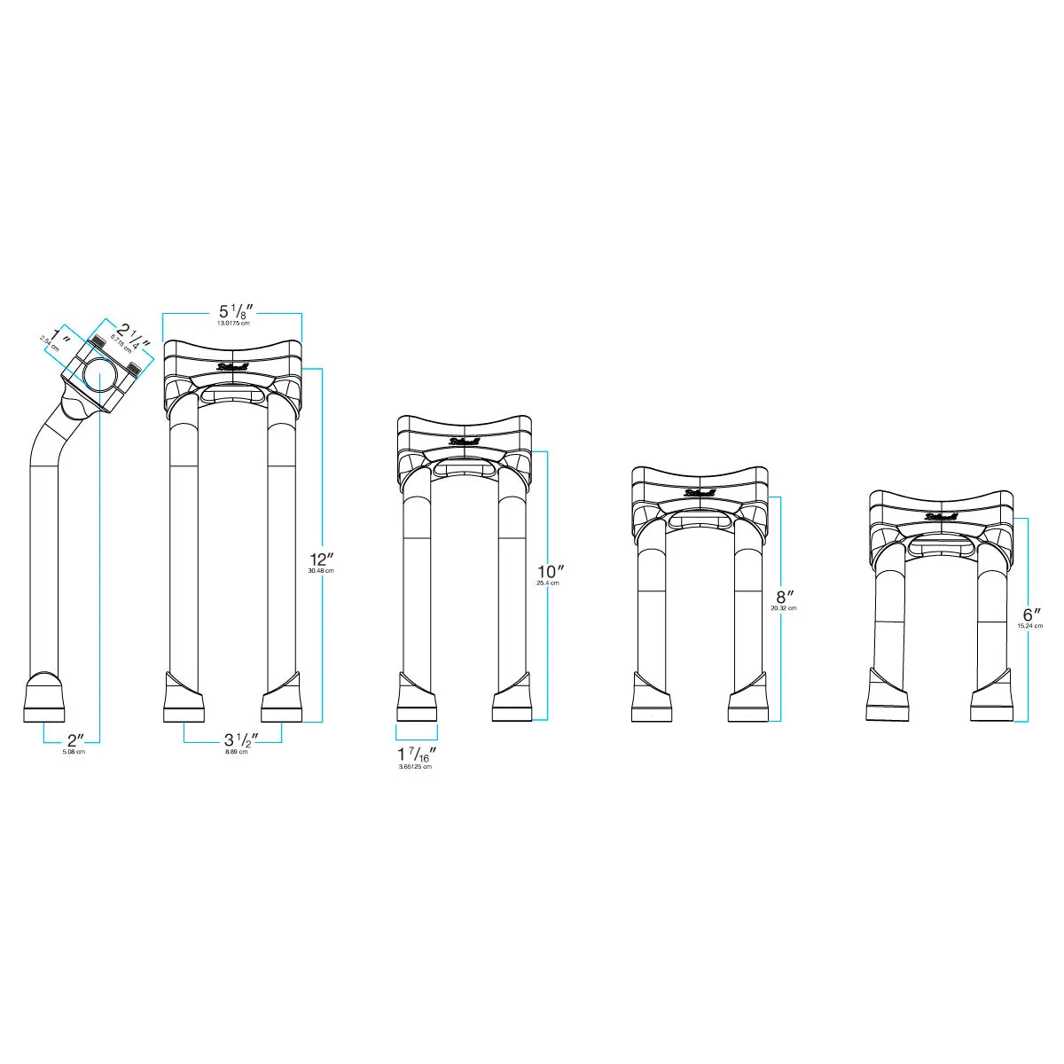 Murdock Pullback Risers 6" 8" 10" 12" - Chrome