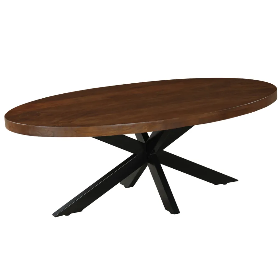 Nova Walnut Finish 130 CM Wooden Oval Coffee Table