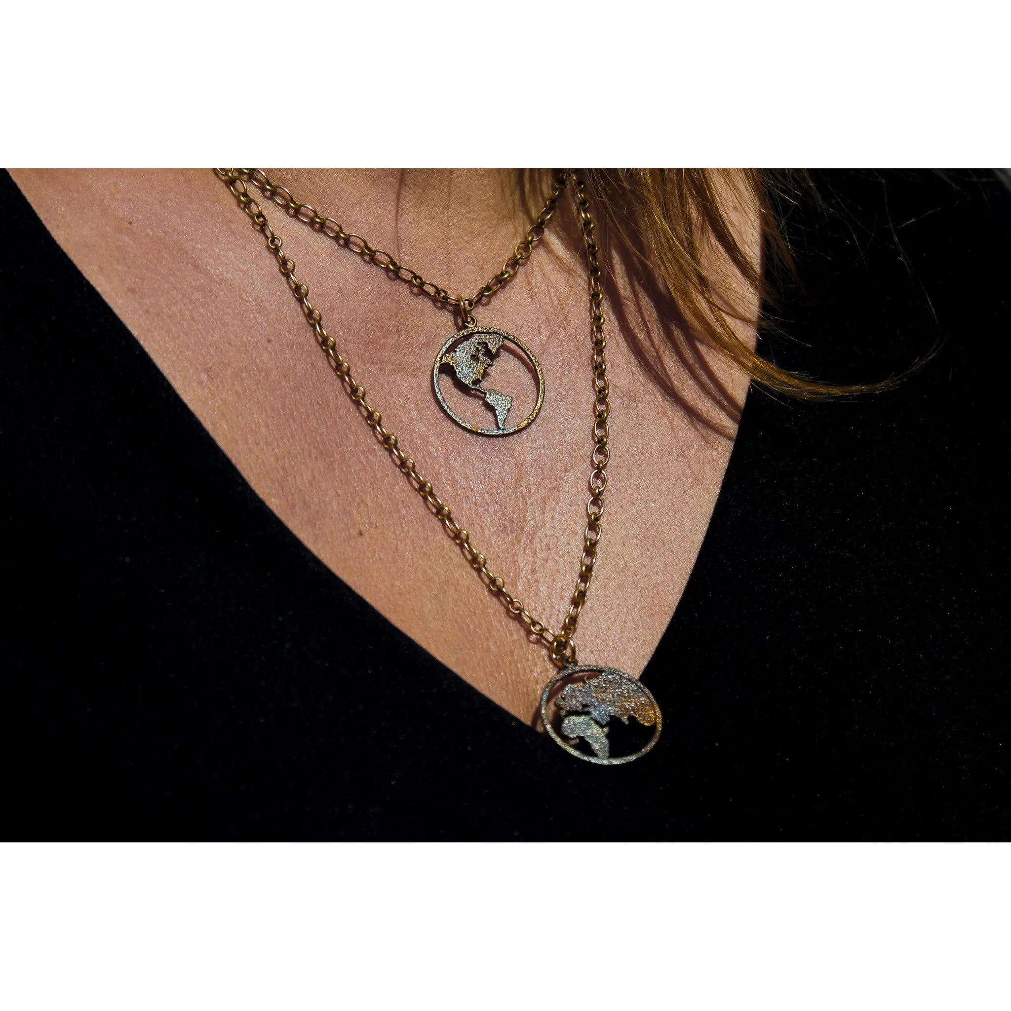 Peace on Earth Double Hemisphere Iridescent Necklace