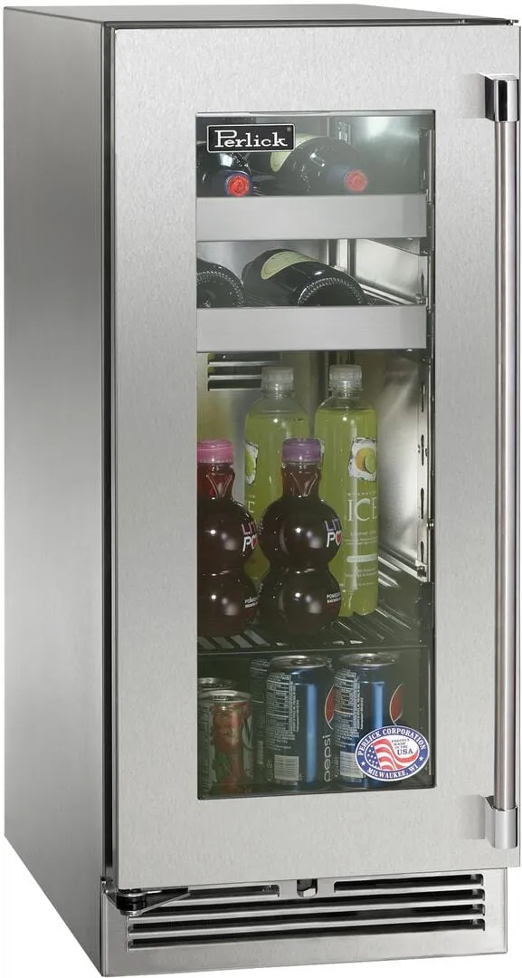 Perlick 15 inch Signature Series 2.8 cu.ft. Beverage Center HP15BS-4-3