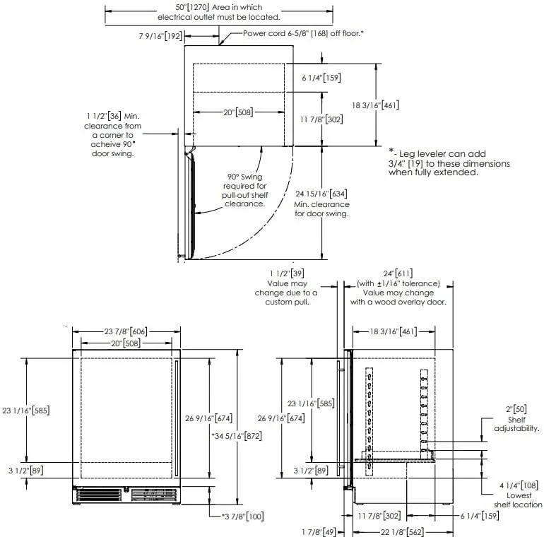 Perlick 24-Inch C Series Built-In Beverage Center HC24BB-4-1