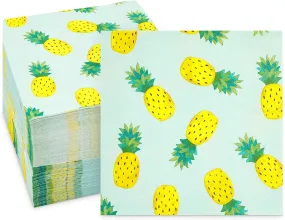 Pineapple Party Cocktail Napkins (5 In, 100 Pack)