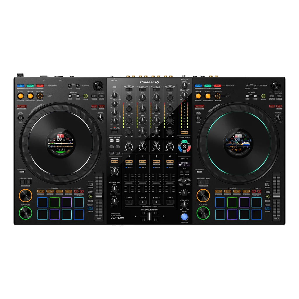 Pioneer DJ DDJ-FLX10 4-deck Rekordbox and Serato DJ Controller - Black