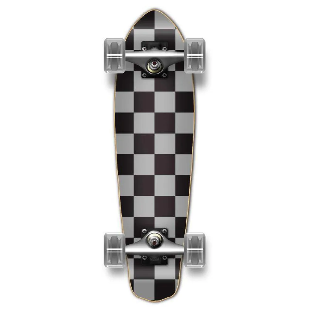 Punked Checker Silver 25" Micro Cruiser Complete -