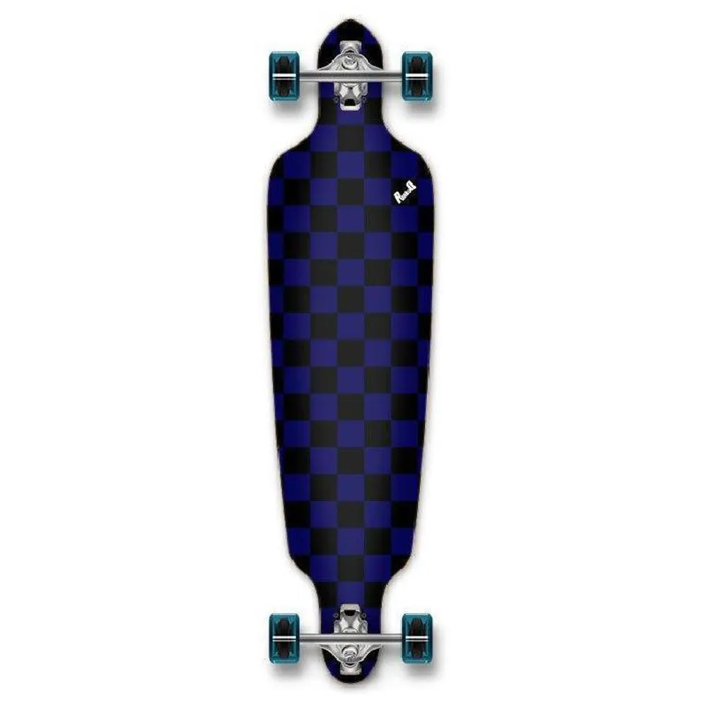 Punked Checkered Blue Drop Through Longboard