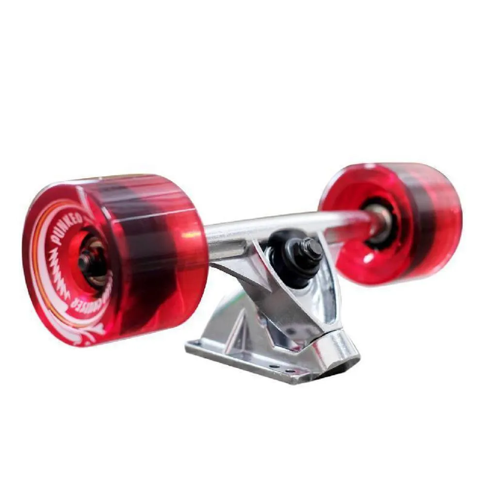 Punked Checkered Red Drop Down Downhill Longboard