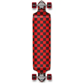 Punked Checkered Red Drop Down Downhill Longboard