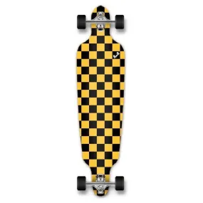 Punked Checkered Yellow Drop Through Longboard