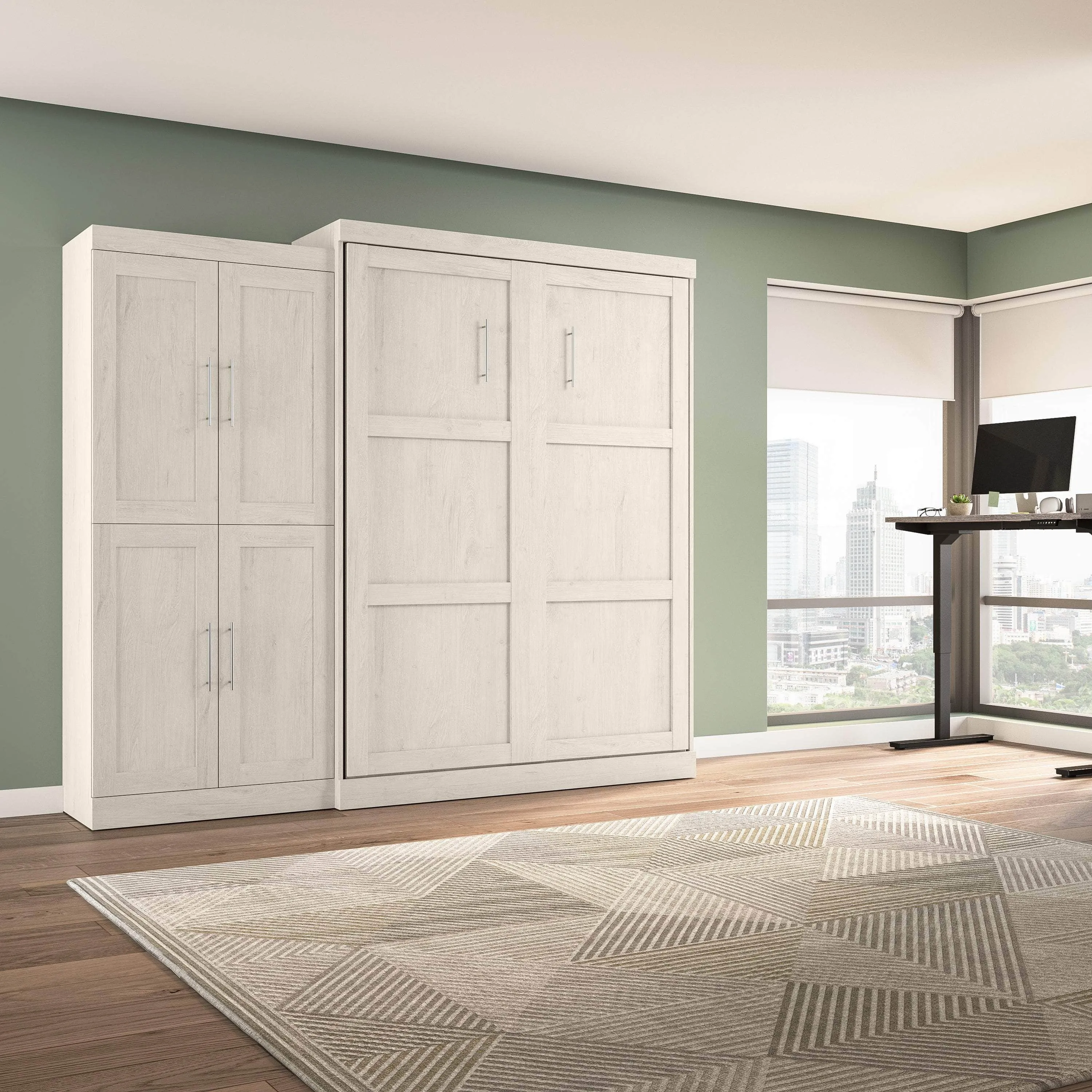 Pur Queen Murphy Wall Bed with Wardrobe (101W) - Available in 5 Colours