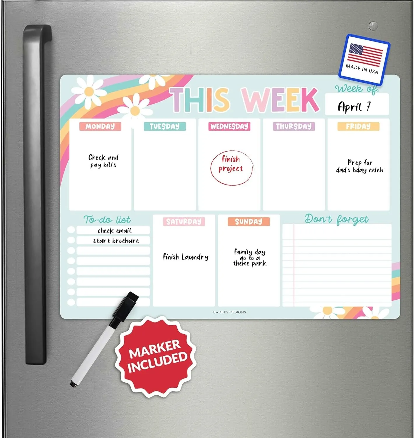 Retro 2 Fridge Weekly Calendar | Magnetic & Dry Erase | Calendars & Planners