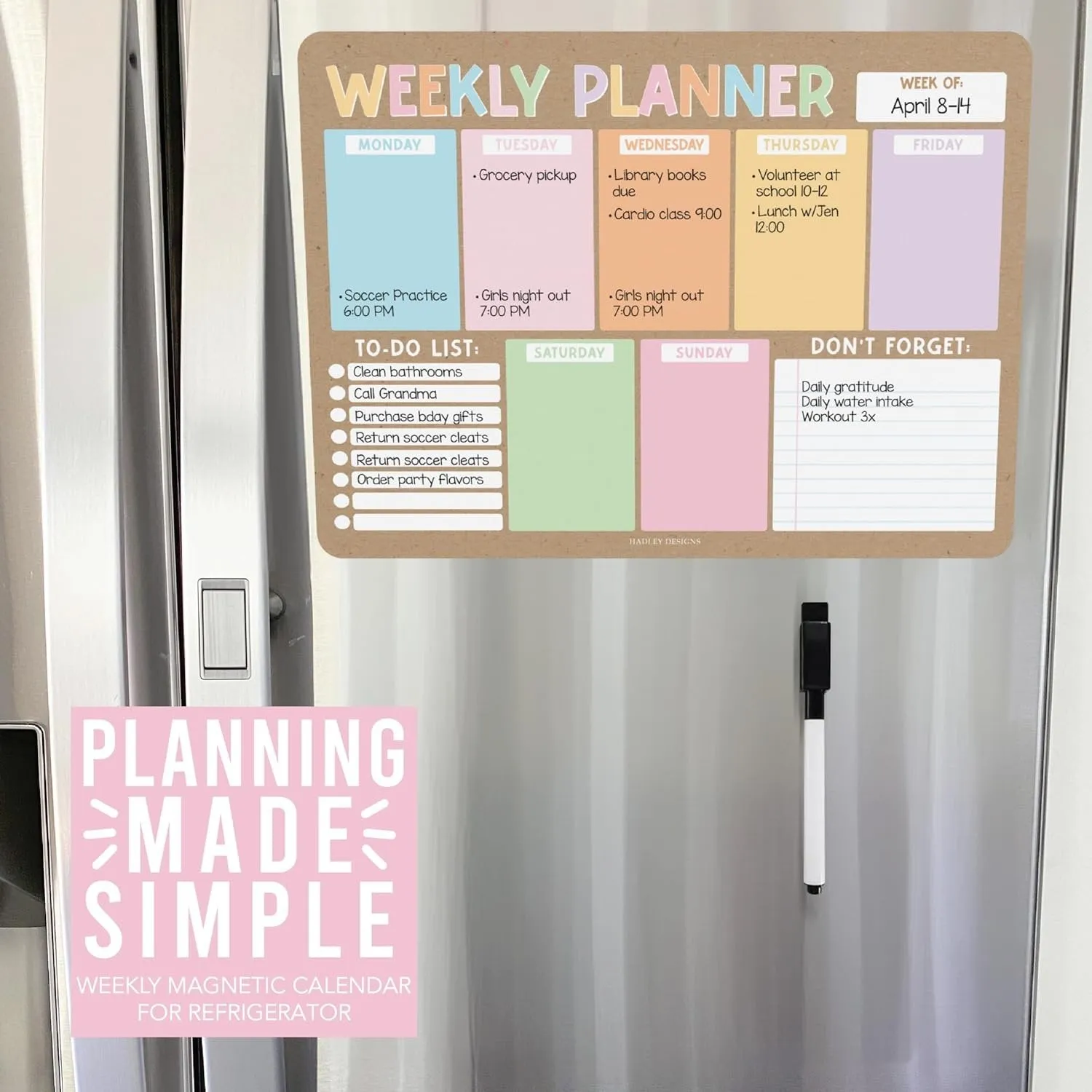 Retro Fridge Weekly Calendar | Magnetic & Dry Erase | Calendars & Planners