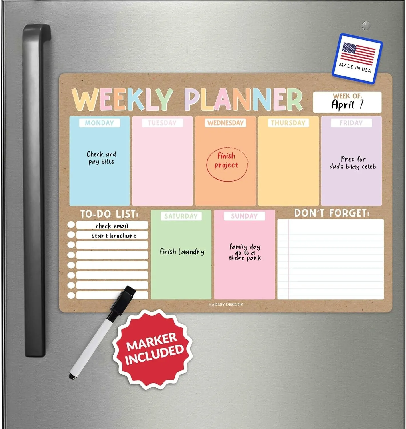 Retro Fridge Weekly Calendar | Magnetic & Dry Erase | Calendars & Planners