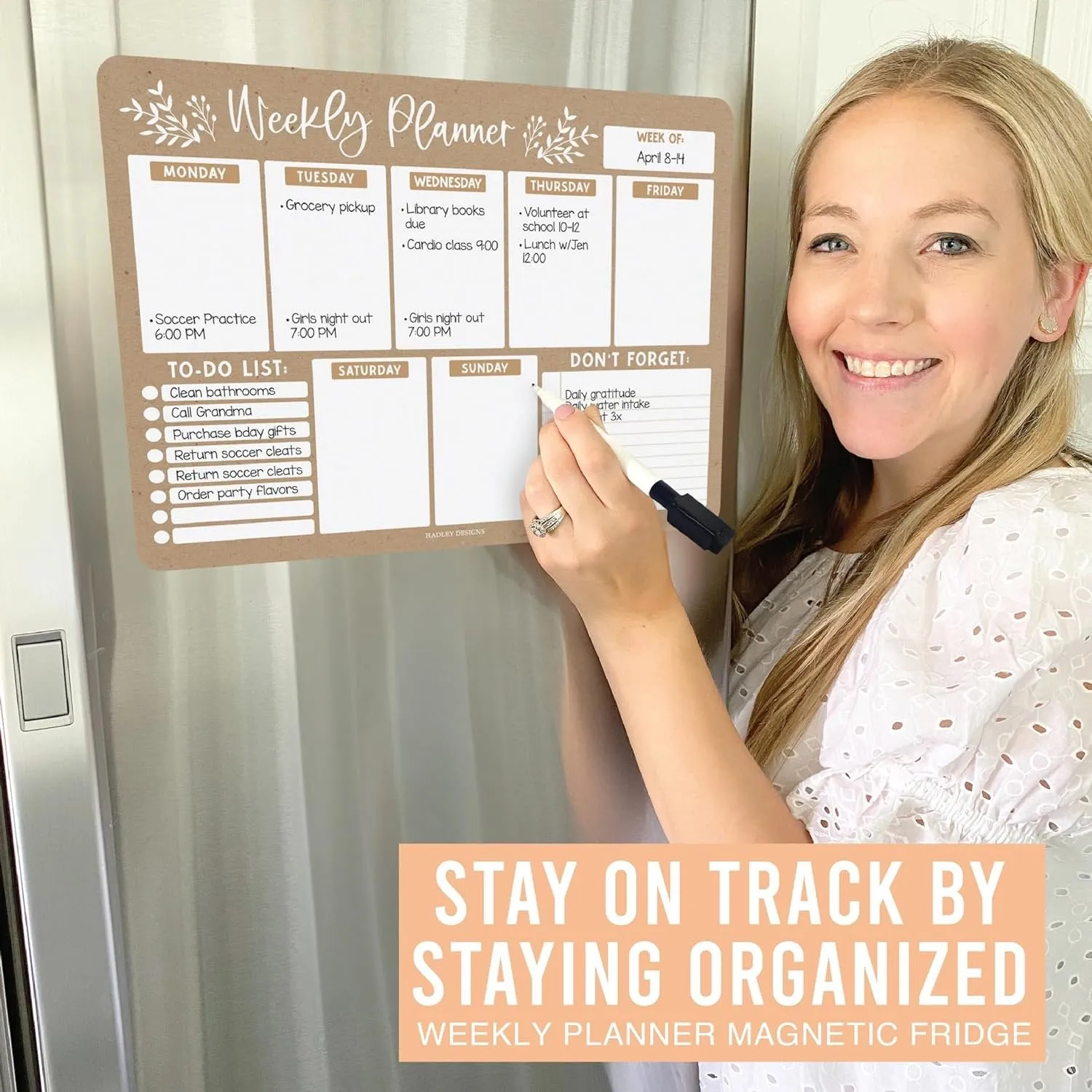 Rustic Fridge Weekly Calendar | Magnetic & Dry Erase | Calendars & Planners