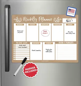 Rustic Fridge Weekly Calendar | Magnetic & Dry Erase | Calendars & Planners